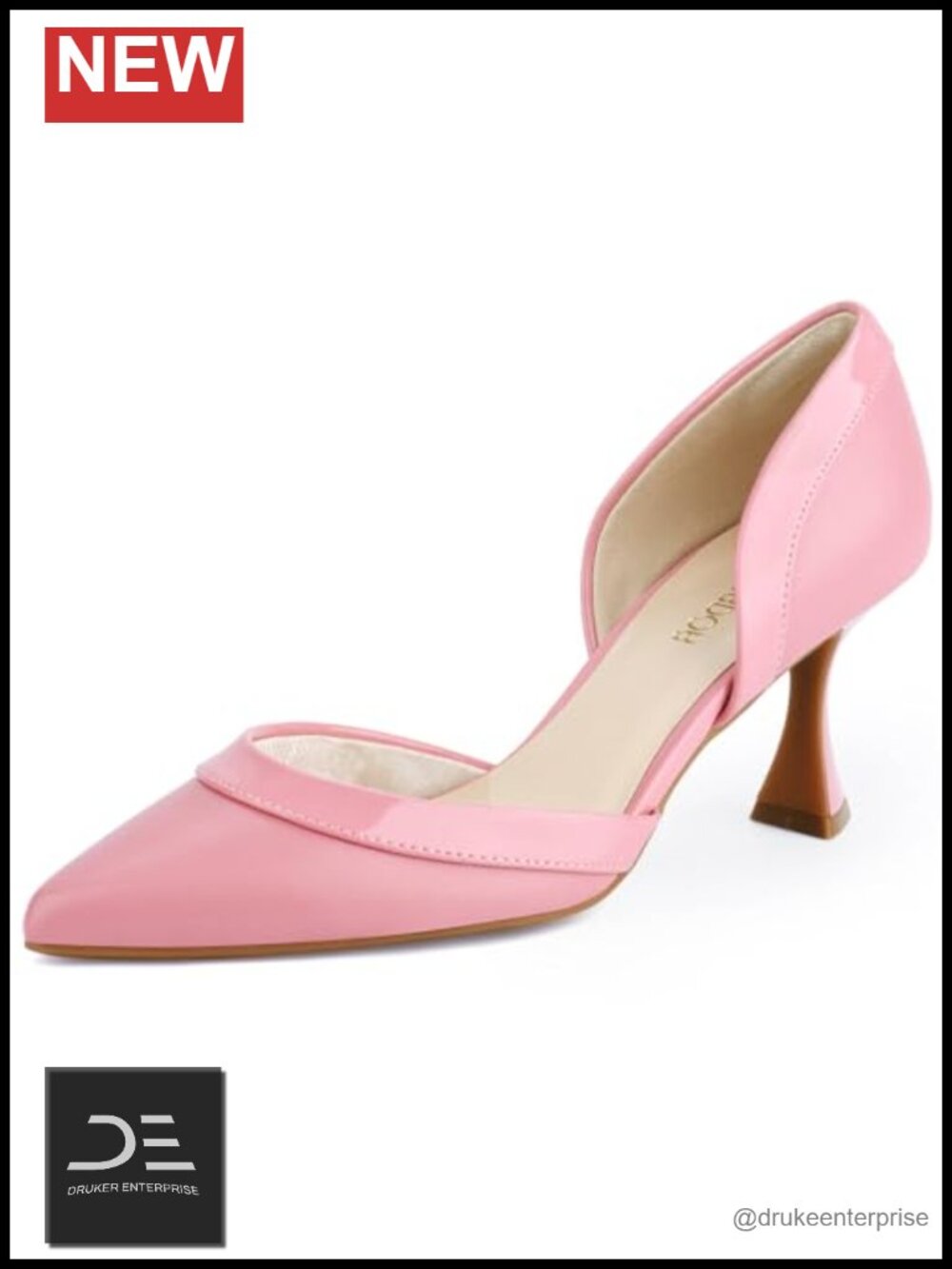 Women's Kitten Heel Pumps Pointed Toe D'Orsay Faux Leather Low Heel Dress Shoes